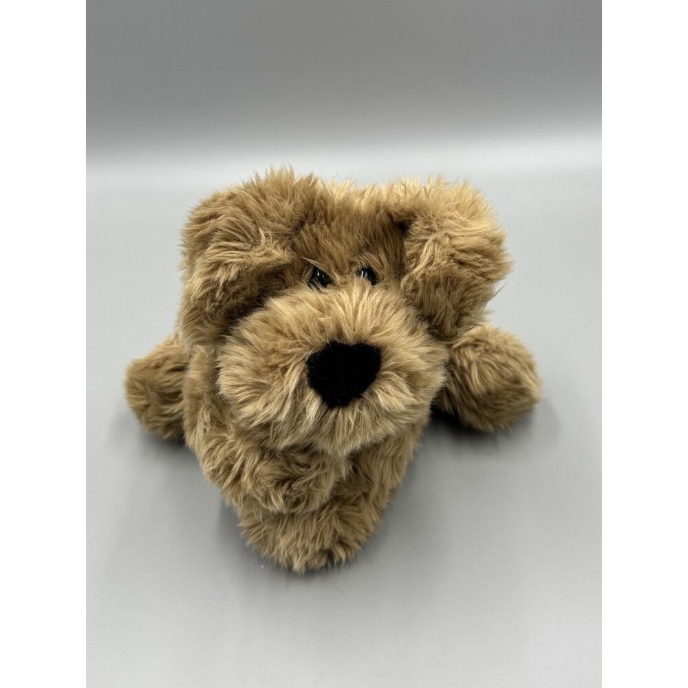 Commonwealth Brown Laying Puppy Dog Plush 9” Stuffed Animal Shaggy Pup